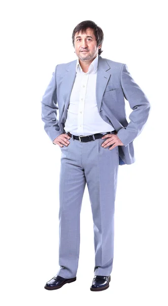 Portrait of happy smiling business man, isolated over white background — Stock Photo, Image