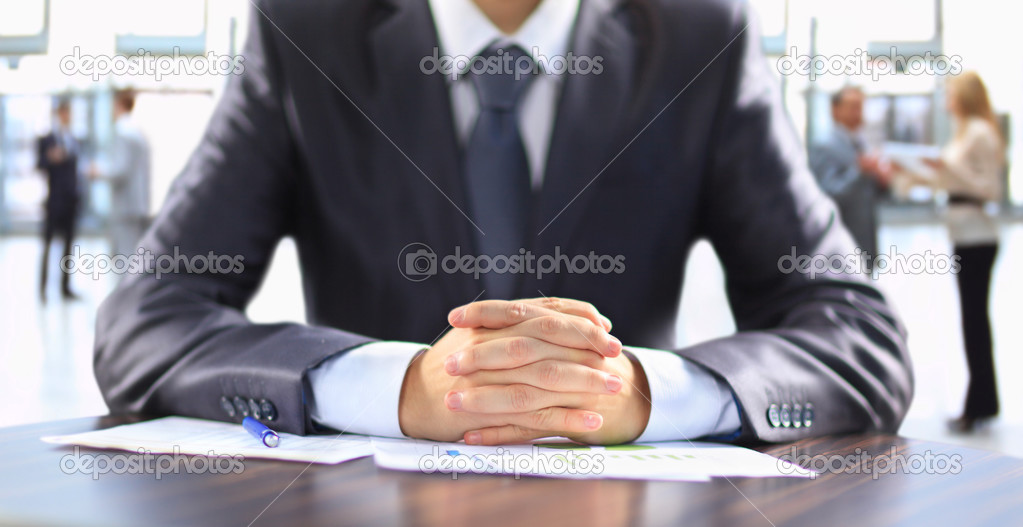 Businessman working with documents in the office