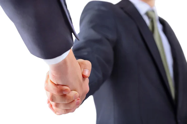 Photo of handshake of business partners after signing promising contract — Stock Photo, Image