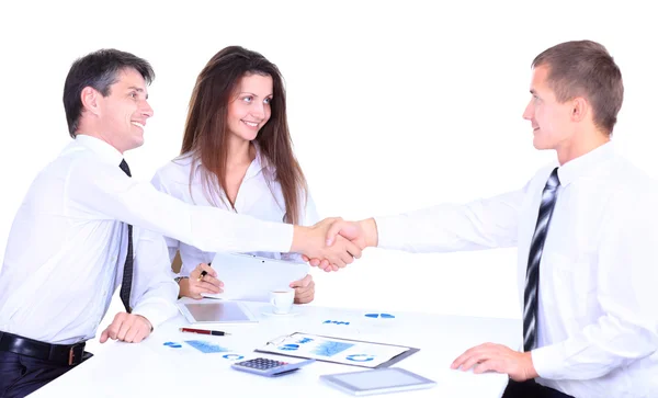 Zakenmensen hand schudden, zakenmensen hand schudden — Stockfoto