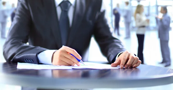 Nahaufnahme menschlicher Handschrift auf Papier. — Stockfoto