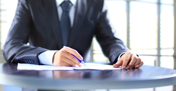 Nahaufnahme menschlicher Handschrift auf Papier. — Stockfoto