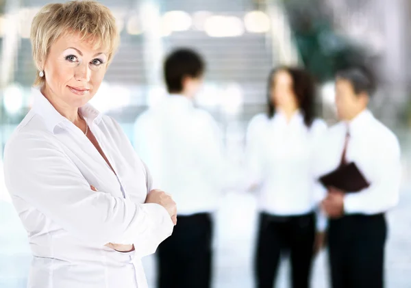 Retrato de una mujer de negocios en un buen día de trabajo — Foto de Stock