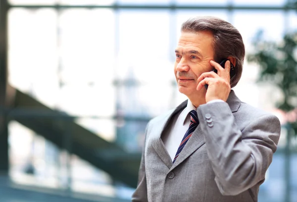 Homem de negócios a falar ao telefone — Fotografia de Stock