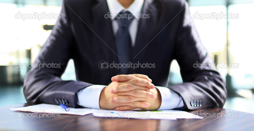Businessman working with documents in the office