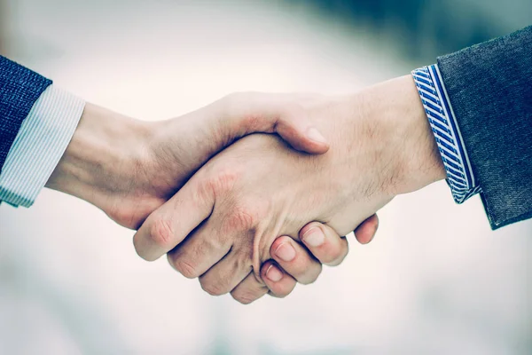 Konzept einer verlässlichen Partnerschaft: ein Händedruck von Geschäftspartnern — Stockfoto
