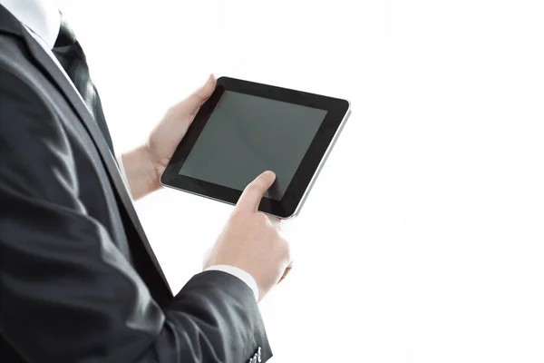 Close up.businessman toccando lo schermo del tablet digitale — Foto Stock