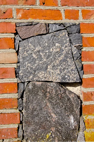 Pedra e tijolos de parede histórica mansão — Fotografia de Stock