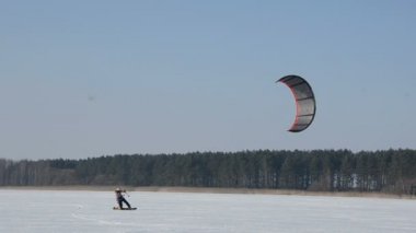 göl buz kiting kış kar