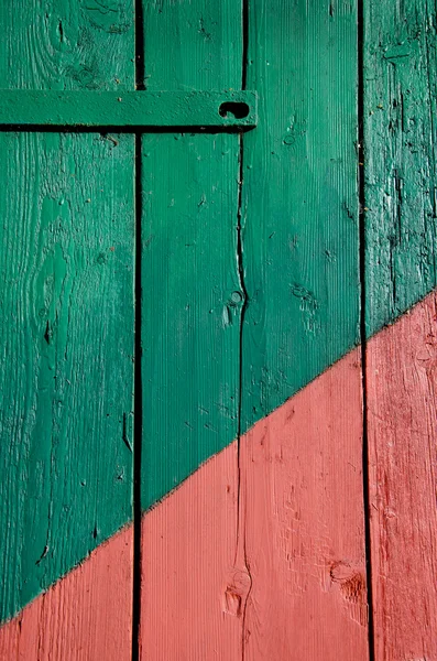 Red and green painted door background — Stock Photo, Image