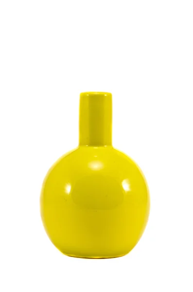 Vase en verre jaune isolé sur blanc — Photo