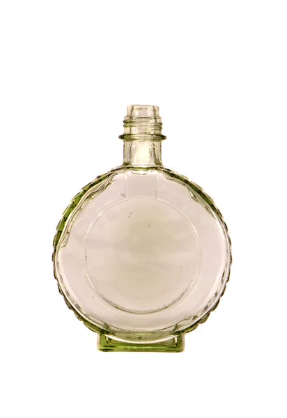 Vecchio e grunge bottiglia di vetro della bevanda stanza vuota — Foto Stock