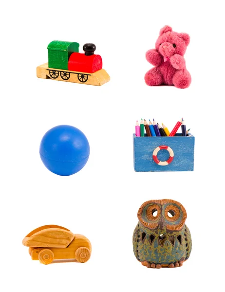 Various toys isolated on white background — Stock Photo, Image