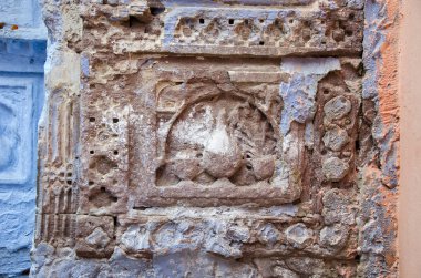 süs ve yaşlı duvar arka planda jodphur, Hindistan