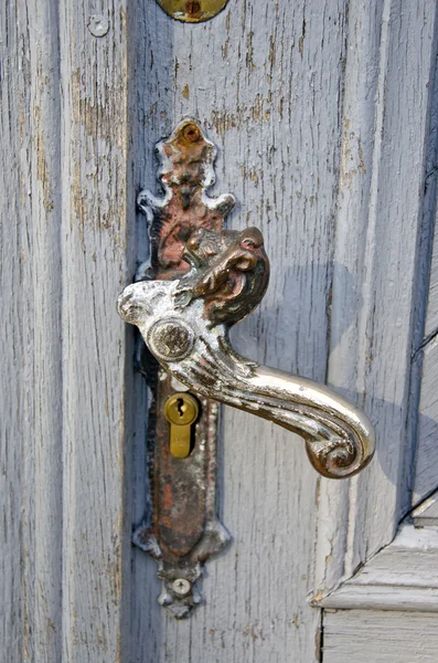 Old fashioned metal door handle — Stock Photo, Image