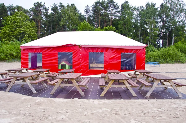 Leere Sommer Seebad Strandcafé — Stockfoto