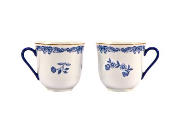 iki süs bardak beyaz izole