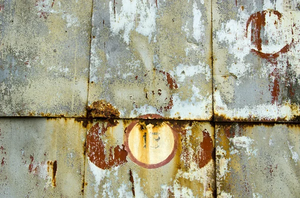 Idade e grunge metal lata pintado fundo — Fotografia de Stock