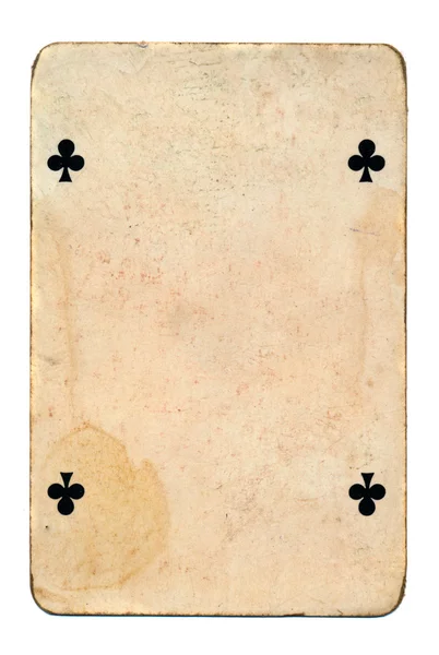 Alte Spielkarte isoliert auf Weiß — Stockfoto