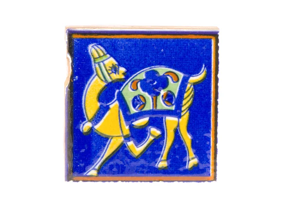 Oude prachtige Indiase tile met camel symbool geïsoleerd — Stockfoto