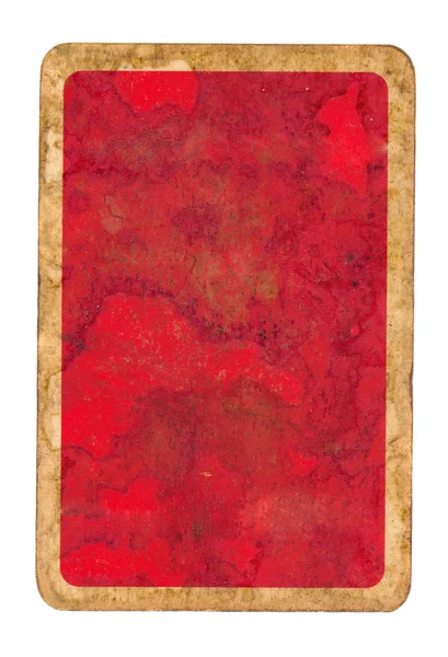 Viejo grunge jugando tarjeta papel rojo cubierta fondo — Foto de Stock