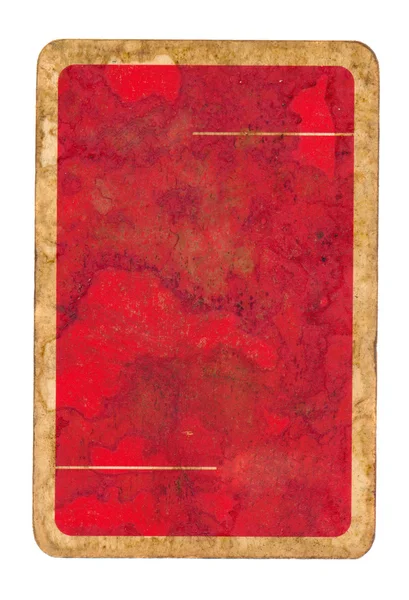 Alter Grunge Spielkartenpapier roter Einband Hintergrund isoliert auf weißem Papier — Stockfoto