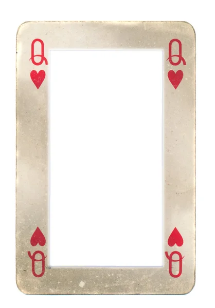 Moldura de papel da rainha de corações cartão de jogo — Fotografia de Stock