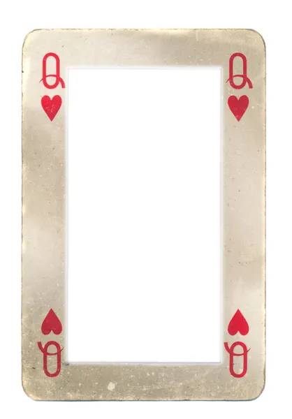 Paper frame from queen of hearts playing card — Stock Photo, Image