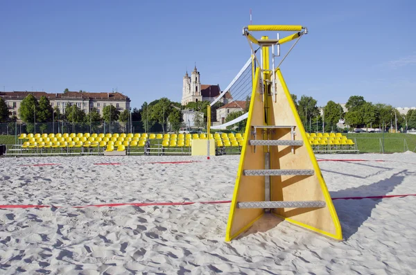 Beach volleyball court in Vilnius city near Neris river — Stock Photo, Image