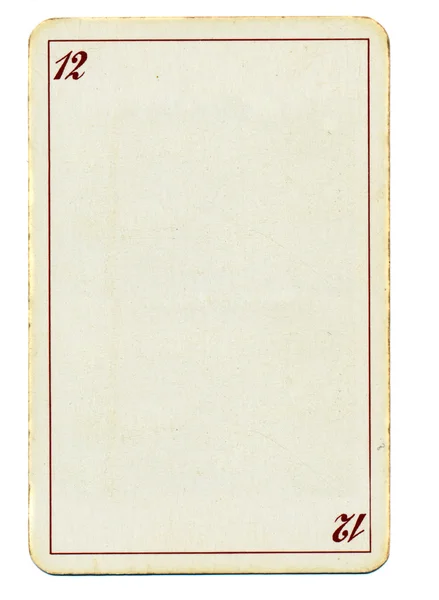 Lege speelkaart paper achtergrond met nummer twaalf 12 — Stockfoto