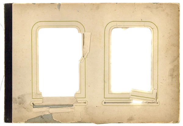 古色古香的照片相册页面背景图片的两个孤立孔 — 图库照片