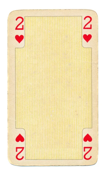 Винтажные игральные карты с фоном сердца — стоковое фото