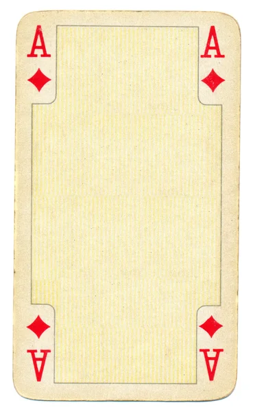 Alte Ass von Diamanten Spielkartenpapier Hintergrund — Stockfoto