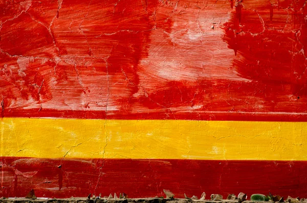 Red and yellow painted old wall background — Stock Photo, Image