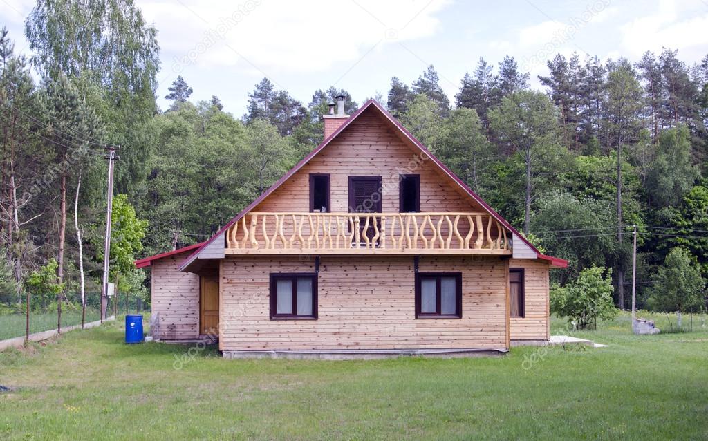new wooden house in village