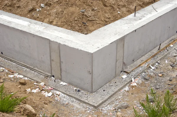 New home foundation base construction — Stock Photo, Image