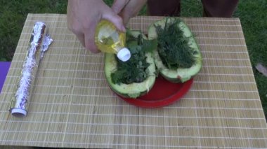 kabak yemek pişirmek için hazırlanıyor