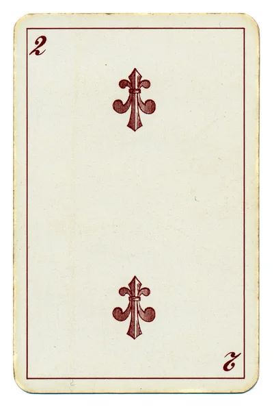 Alte Spielkarte mit der Zahl 2 — Stockfoto