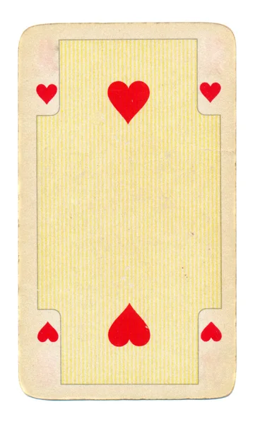 Old playing card of hearts background — Stock Photo, Image