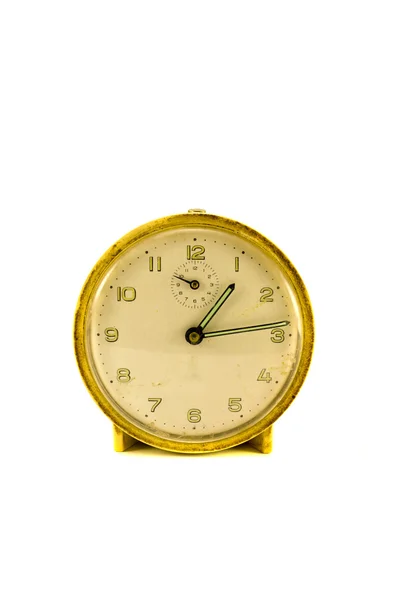 白で隔離されるヴィンテージ時計 — ストック写真