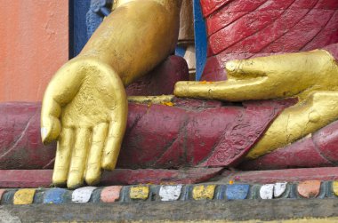 Katmandu, nepal Buda heykelinin altın eller