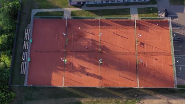 网球场的网球选手 — 图库视频影像