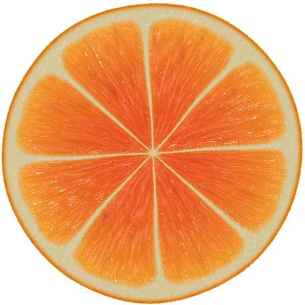 In Scheiben geschnitten orange isoliert auf weißem Hintergrund — Stockfoto