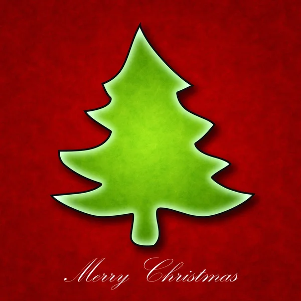 Árvore de Natal em um fundo vermelho — Fotografia de Stock