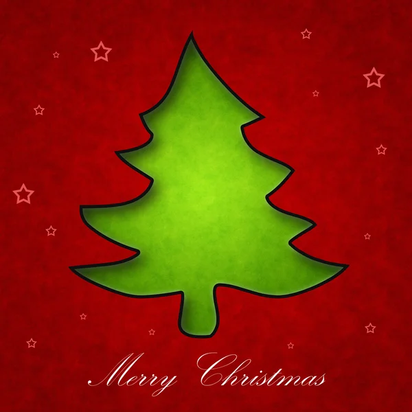 Vánoční strom na červeném pozadí — Stock fotografie