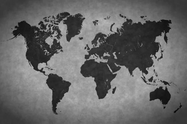 Mapa del mundo sobre un fondo gris — Foto de Stock