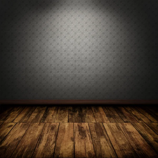 karanlık vintage odası iç ahşap zemin ile