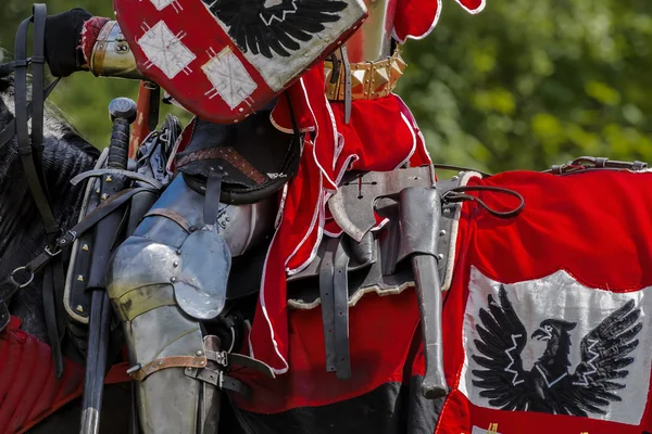 Хожув, Польща, 9 червня: зброя середньовічного лицаря під час iv co Стокова Картинка