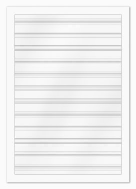 boş müzik kağıt üzerinde beyaz izole