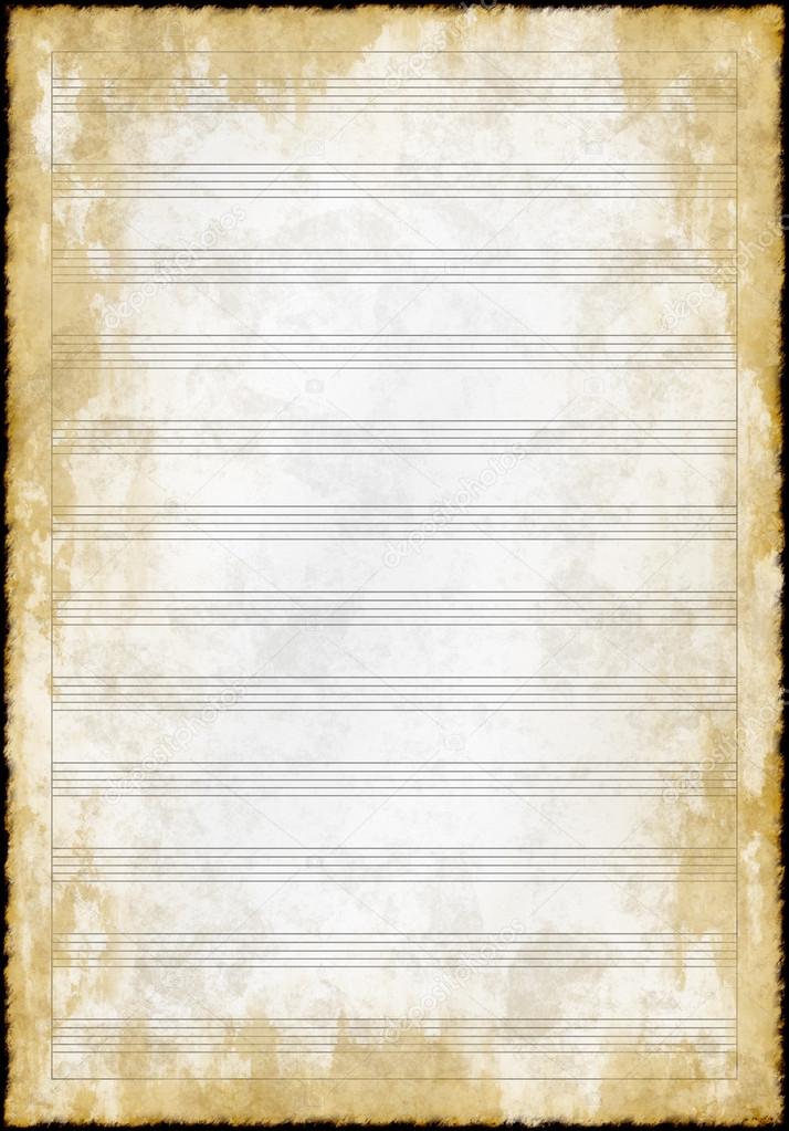 Old grunge blank music paper